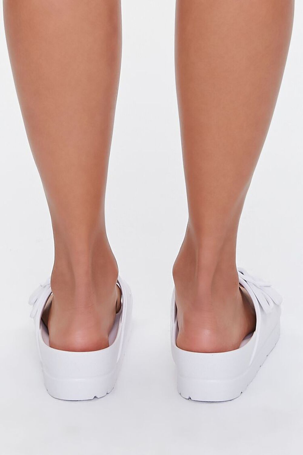 WHITE Buckled Flatform Sandals, image 3