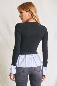 BLACK/WHITE Ribbed Combo Sweater, image 3