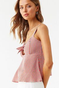 Striped Knotted Tie-Front Top, image 2