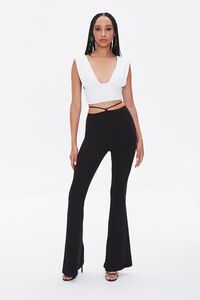 WHITE Plunging Ruched Crop Top, image 4