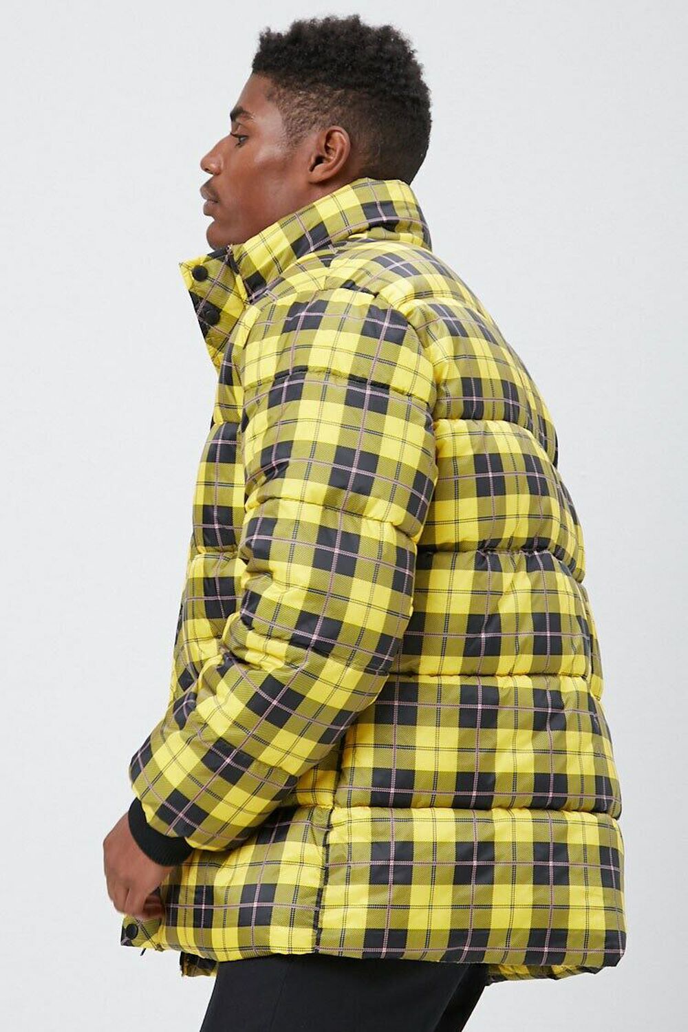 Plaid Print Puffer Jacket, image 3