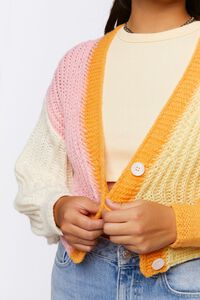 ORANGE/MULTI Colorblock Cardigan Sweater, image 5