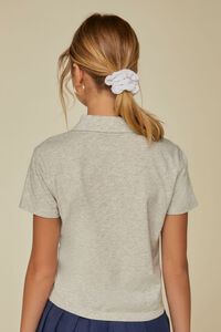 HEATHER GREY Jersey-Knit Polo Shirt, image 3