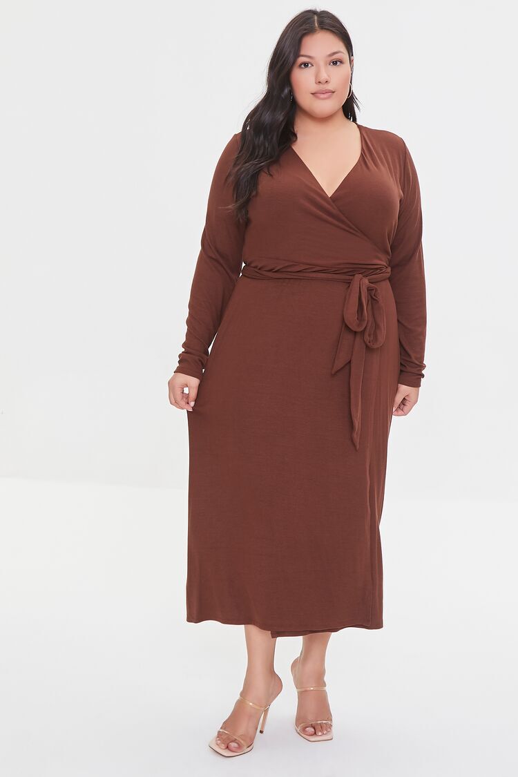Women's Cotton Dress Plus Size 4-Pack Brown