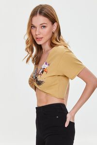 TAUPE/MULTI Reworked Eagle Graphic Crop Top, image 3