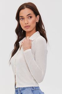 CREAM Button-Front Long Sleeve Shirt, image 2