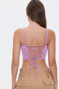 LAVENDER Lace-Up Cropped Cami, image 3