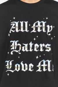 BLACK/MULTI All My Haters Love Me Graphic Tee, image 5