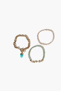 Chain & Beaded Bracelet Set, image 1