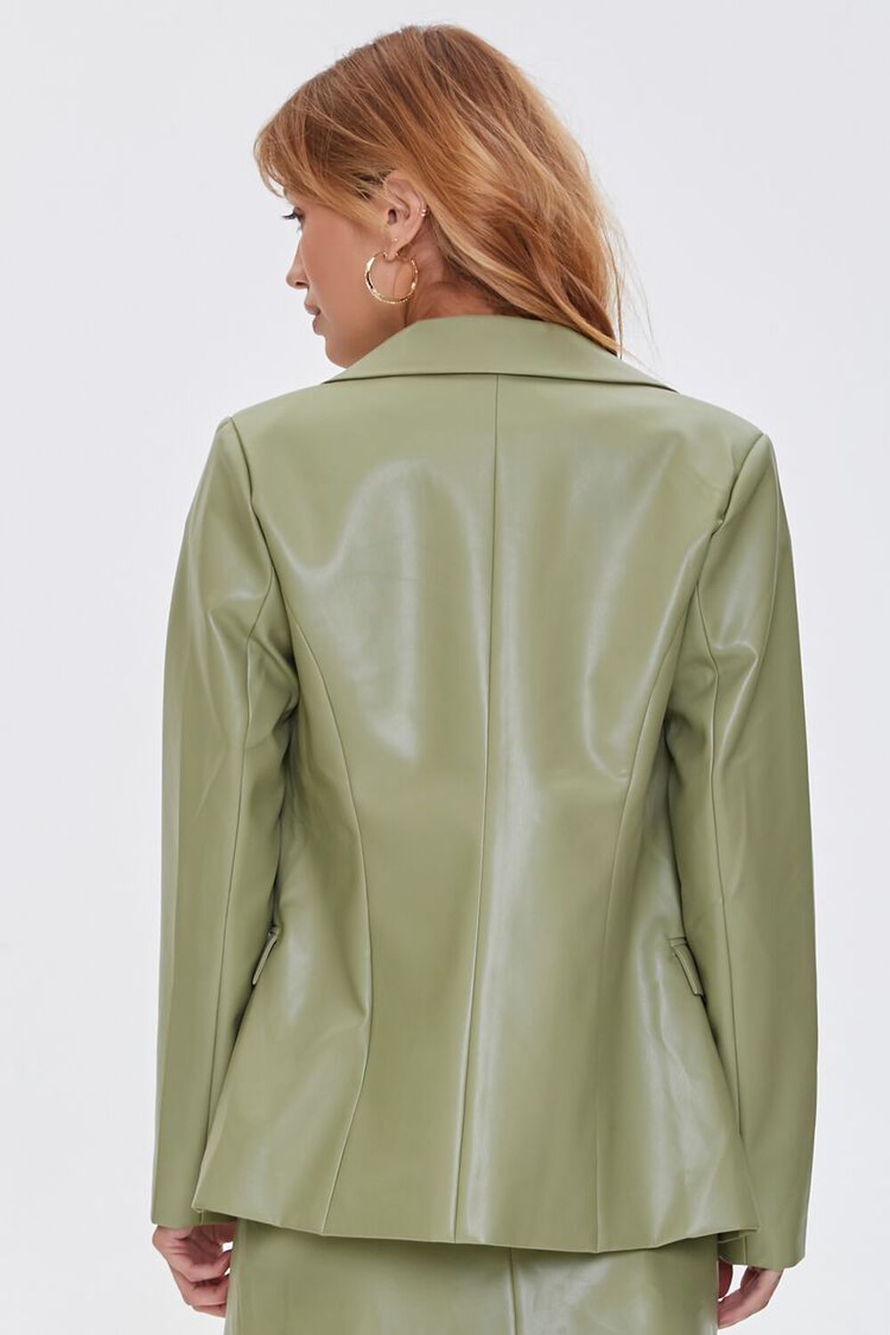 SAGE Faux Leather Double-Breasted Jacket, image 3