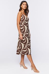 BROWN/MULTI Abstract Print Cami Midi Dress, image 2