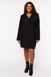 BLACK Plus Size Double-Breasted Blazer Mini Dress, image 1