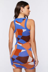 BLUE/MULTI Abstract Print Sweater-Knit Mini Dress, image 3