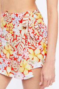 Tropical Floral Print Wrap Mini Skirt, image 6