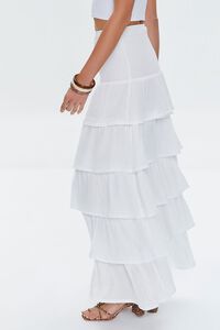 WHITE Tiered Ruffled Maxi Skirt, image 3