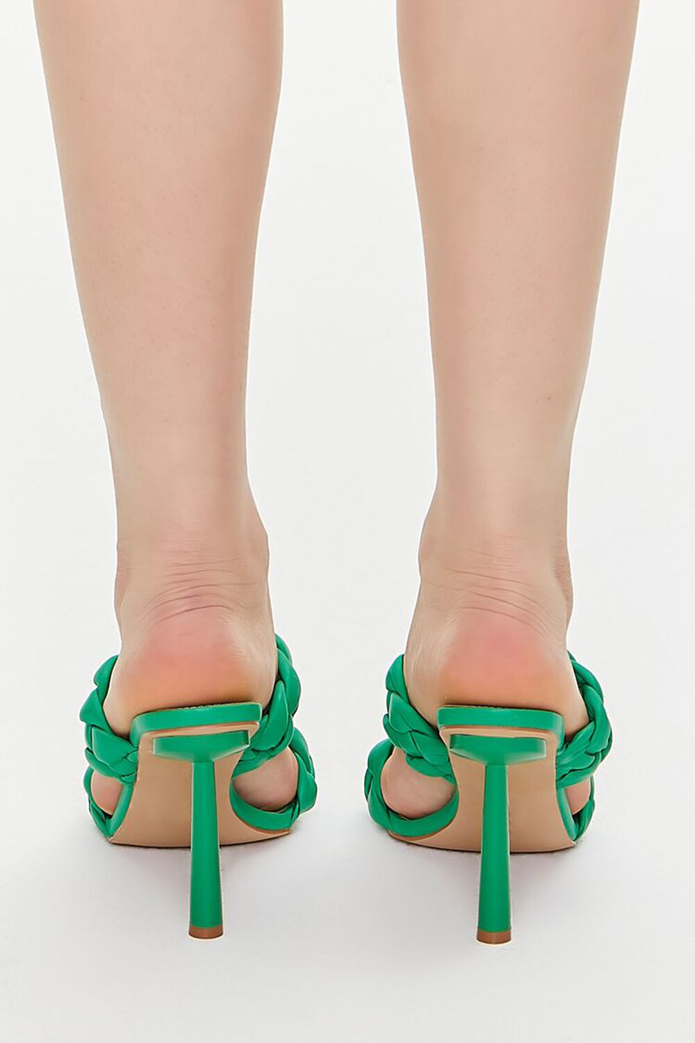 GREEN Braided Open-Toe Stiletto Heels, image 3