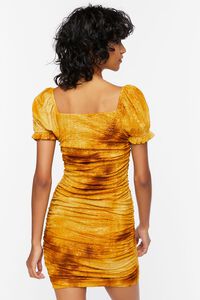 GOLD/MULTI Ruched Tie-Dye Mini Dress, image 3