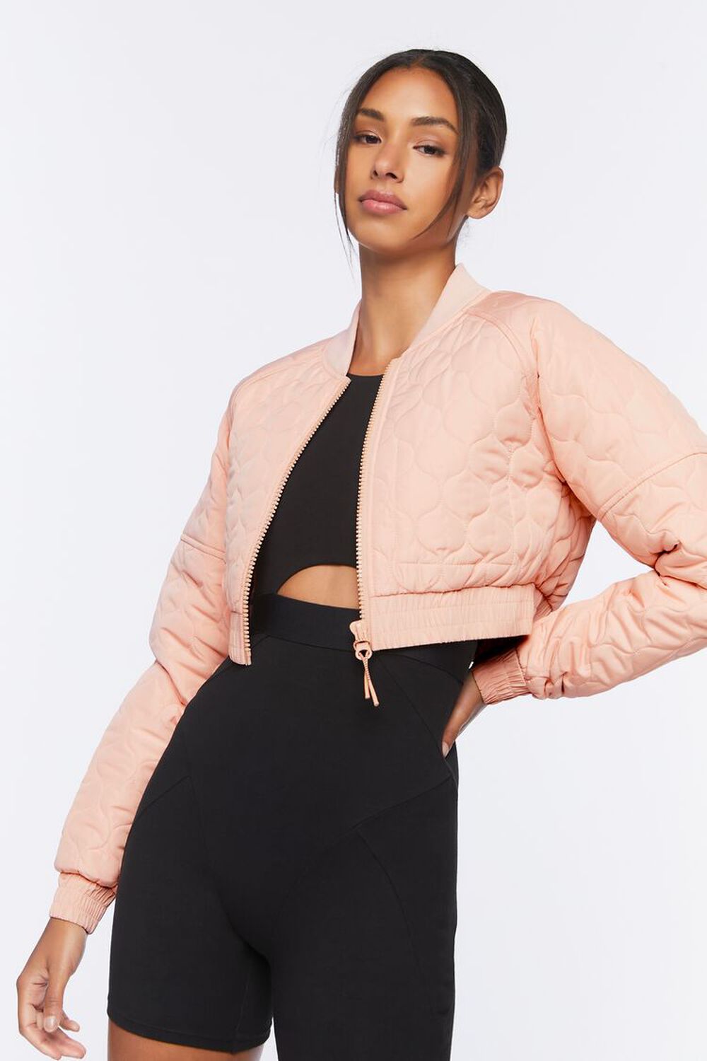 BLUSH Active Quilted Bomber Jacket, image 1