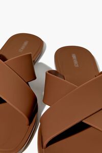 BROWN Crisscross Slip-On Sandals, image 5