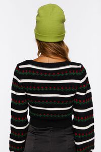 BLACK/MULTI Striped Tulip Print Sweater, image 3