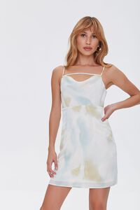 CREAM/MULTI Watercolor Mini Cami Dress, image 1