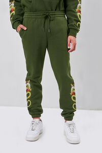 OLIVE/MULTI Dragon Embroidered Graphic Joggers, image 2