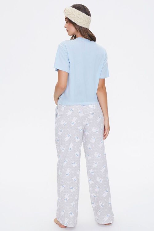BLUE/GREY Just Chill Tee & Pajama Pants Set, image 3