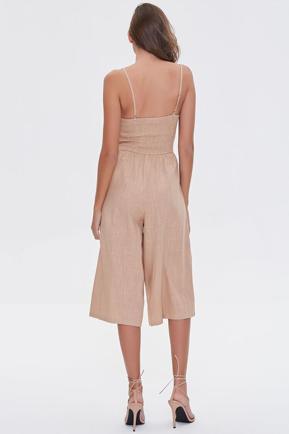 NATURAL Knotted Cutout Culotte Jumpsuit, image 3