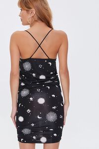BLACK/YELLOW Celestial Print Mini Dress, image 3