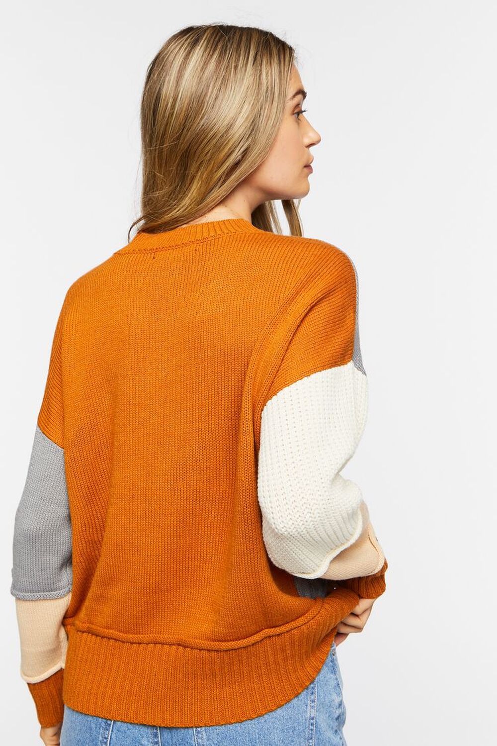 CAMEL/MULTI Colorblock Drop-Sleeve Sweater, image 3