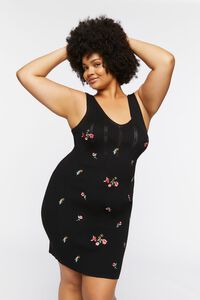BLACK/MULTI Plus Size Sweater-Knit Mini Dress, image 6