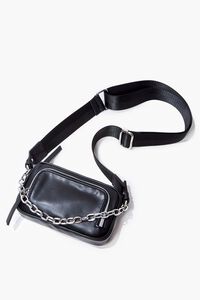 BLACK Zippered Crossbody Bag, image 4