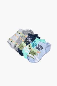MINT/MULTI Baby Yoda Graphic Ankle Socks - 3 Pack, image 2