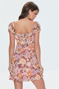 PINK/MULTI Floral Print Fit & Flare Mini Dress, image 3