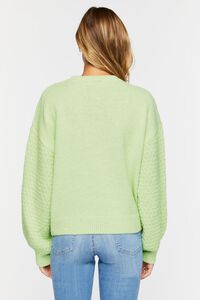 LIGHT GREEN Balloon Sleeve Sweater-Knit Top, image 3