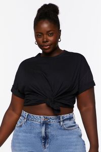 BLACK Plus Size Relaxed Crew Tee, image 1