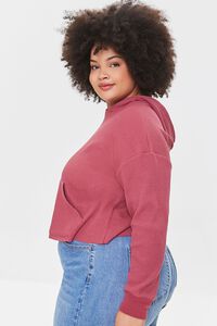 BERRY Plus Size Ribbed Knit Hoodie, image 2