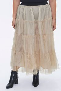 Plus Size Ruffle Mesh Maxi Skirt, image 2