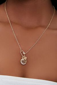GOLD Rhinestone Charm Necklace, image 1
