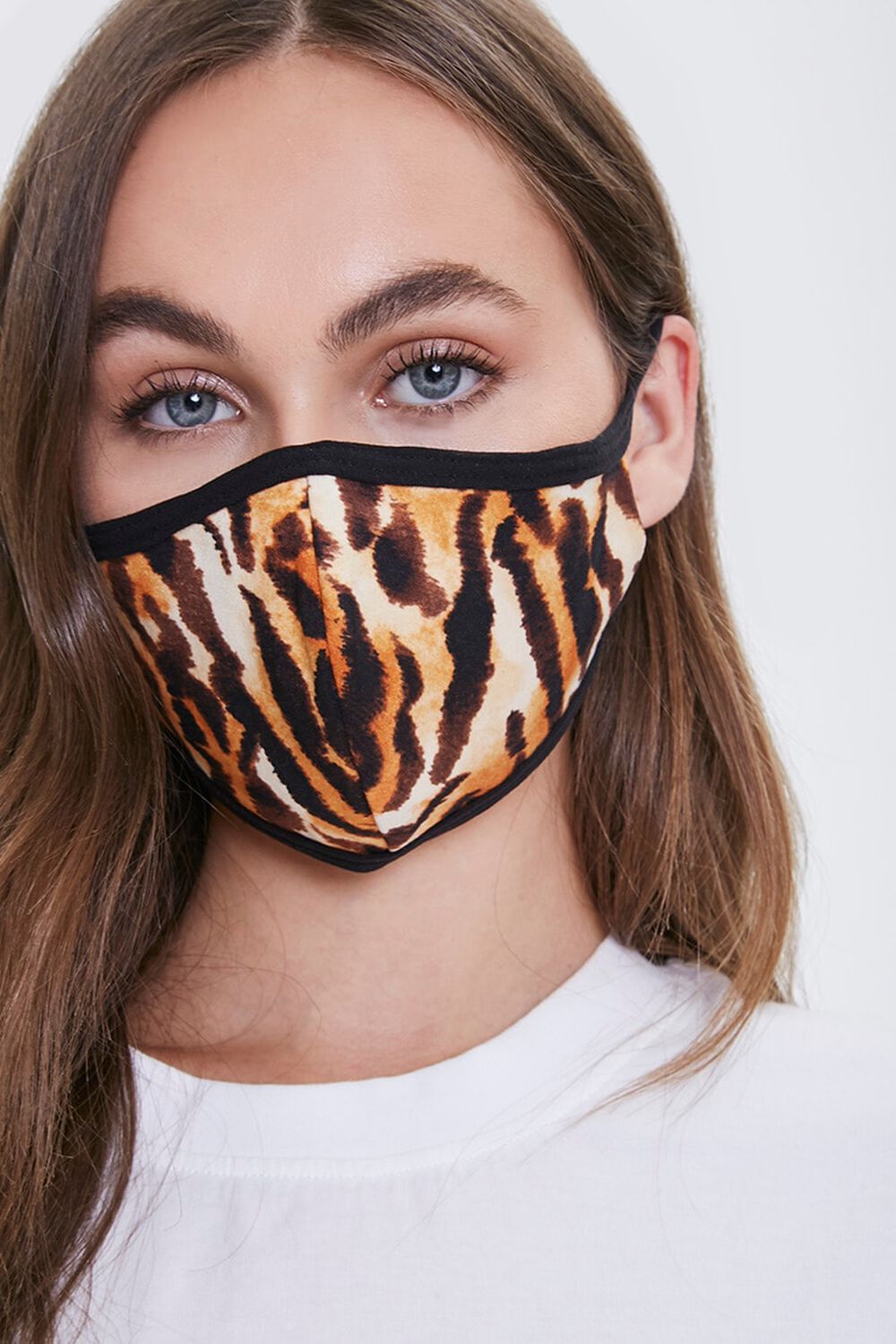 BLACK/MULTI Tiger Print Face Mask, image 1