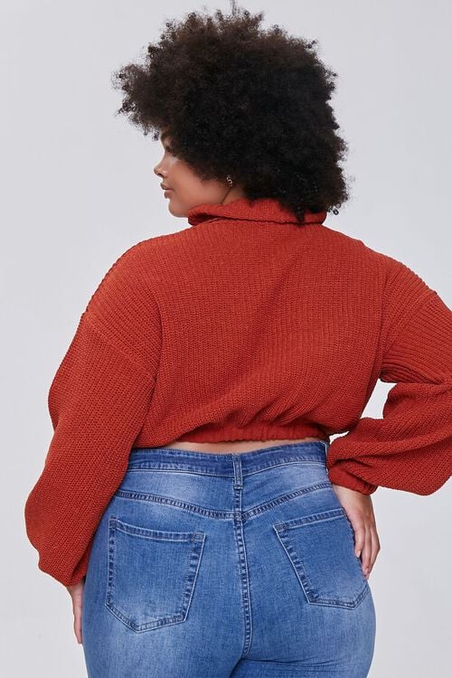 RUST Plus Size Ribbed Turtleneck Sweater, image 3