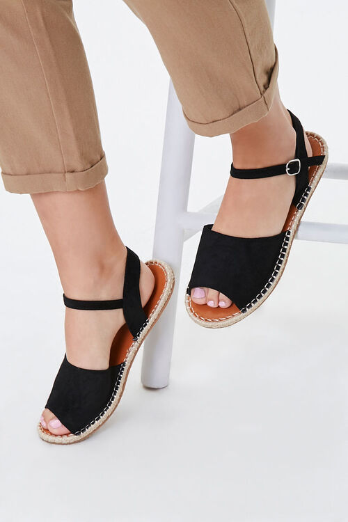 BLACK Espadrille Flatform Sandals, image 1