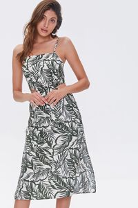 GREEN/MULTI Tropical Print Cutout Dress, image 1