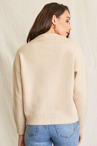 OATMEAL Brushed Split-Neck Sweater, image 3