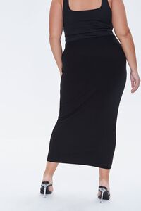 BLACK Plus Size Maxi Pencil Skirt, image 3