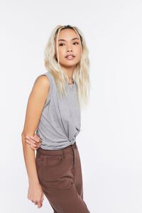 HEATHER GREY Knotted Muscle Tee, image 2