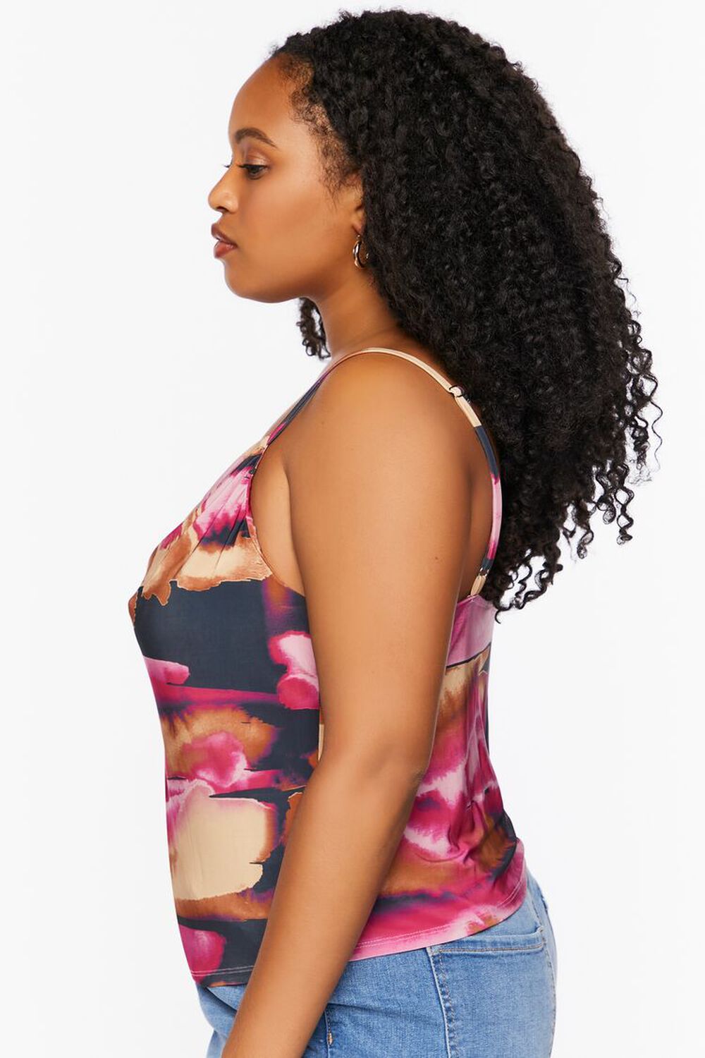 Plus Size Abstract Print Cowl Neck Cami, image 2