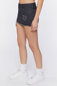 CHARCOAL Zip-Hem Denim Mini Skirt, image 3