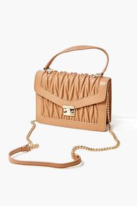 TAUPE Textured Faux Leather Crossbody Bag, image 4