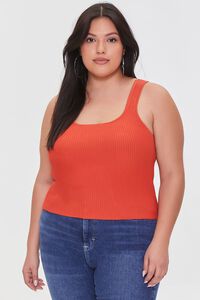 POMPEIAN RED  Plus Size Sweater-Knit Tank Top, image 6